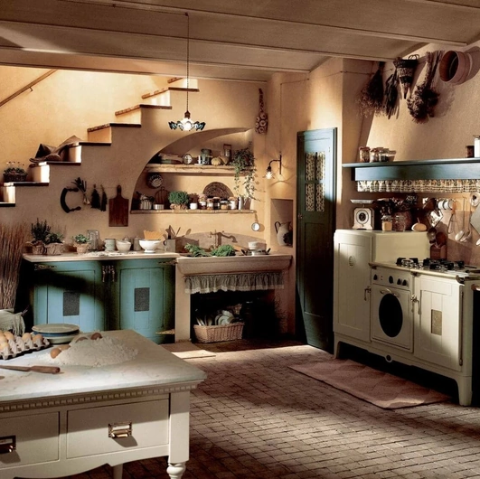 Cucina Classica angolare Doria in legno laccato di Marchi