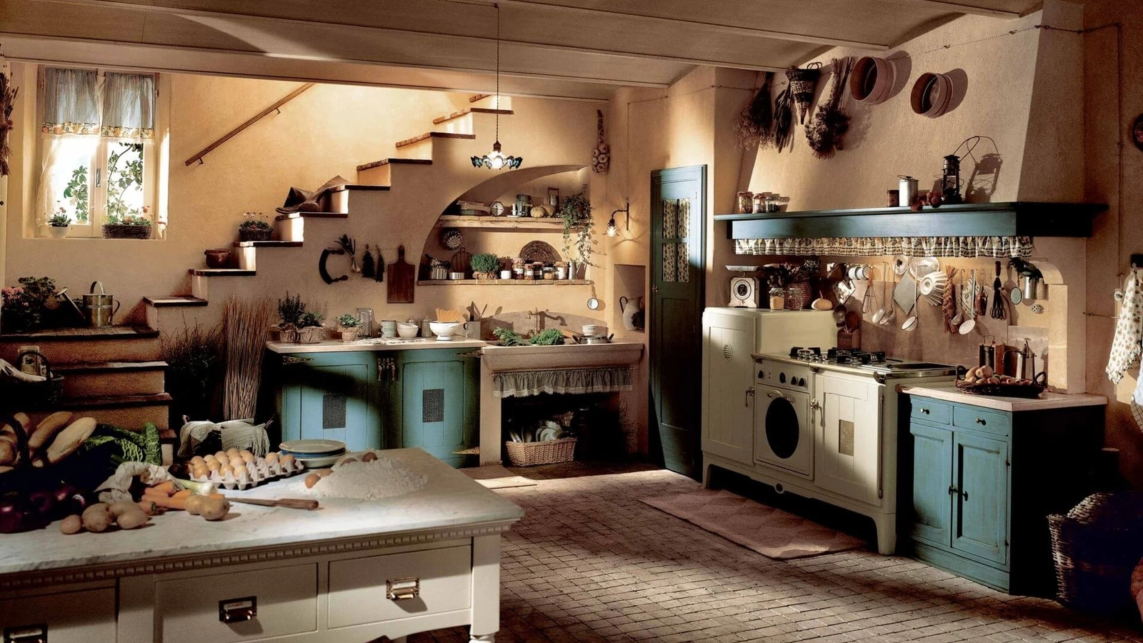 Cucina Classica angolare Doria in legno laccato di Marchi