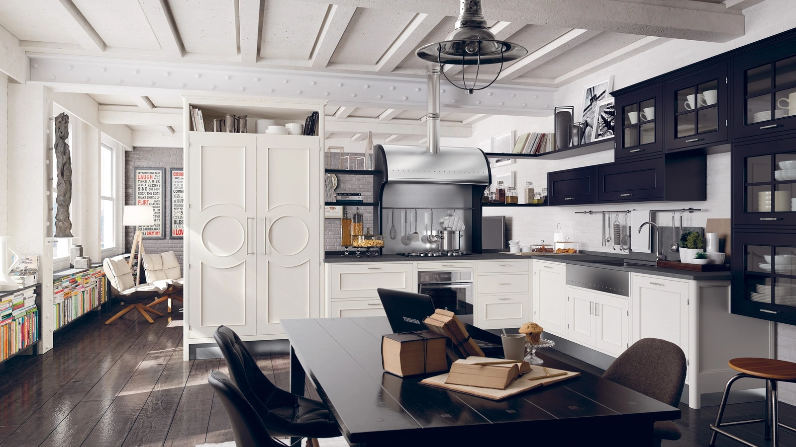 Cucina Classica angolare Montserrat in legno laccato di Marchi