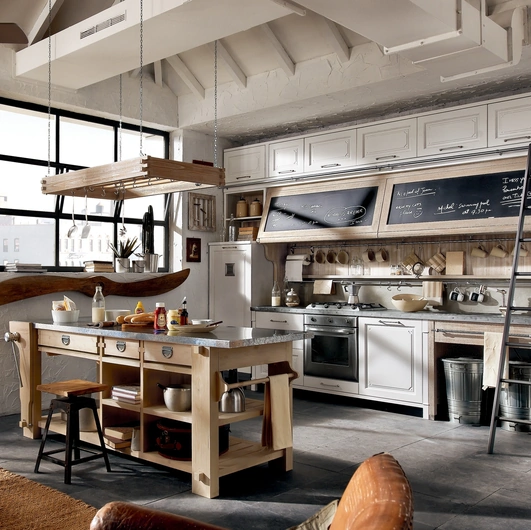 Cucina Classica Nolita con isola in legno laccato di Marchi