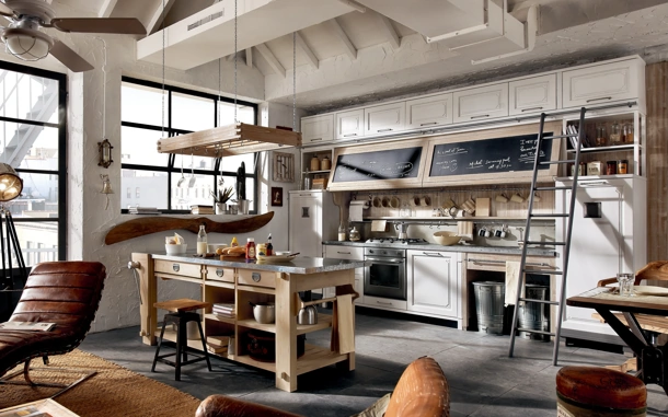 Cucina Classica Nolita con isola in legno laccato di Marchi