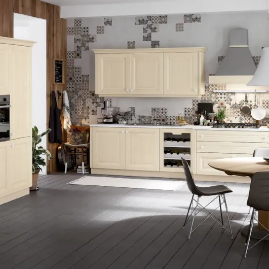 Cucina Classica ad angolo Pavese 03 in Frassino laccato di Veneta Cucine