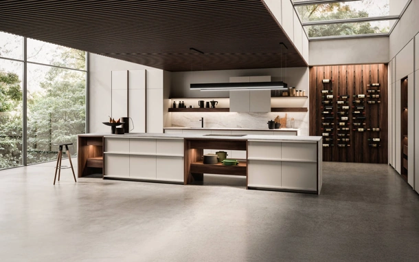 Cucina Design con isola Arena Mass + K table di Maistri