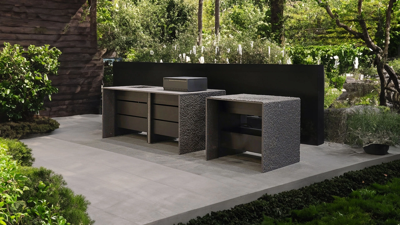 Cucina Design outdoor con cassetti B table di Maistri