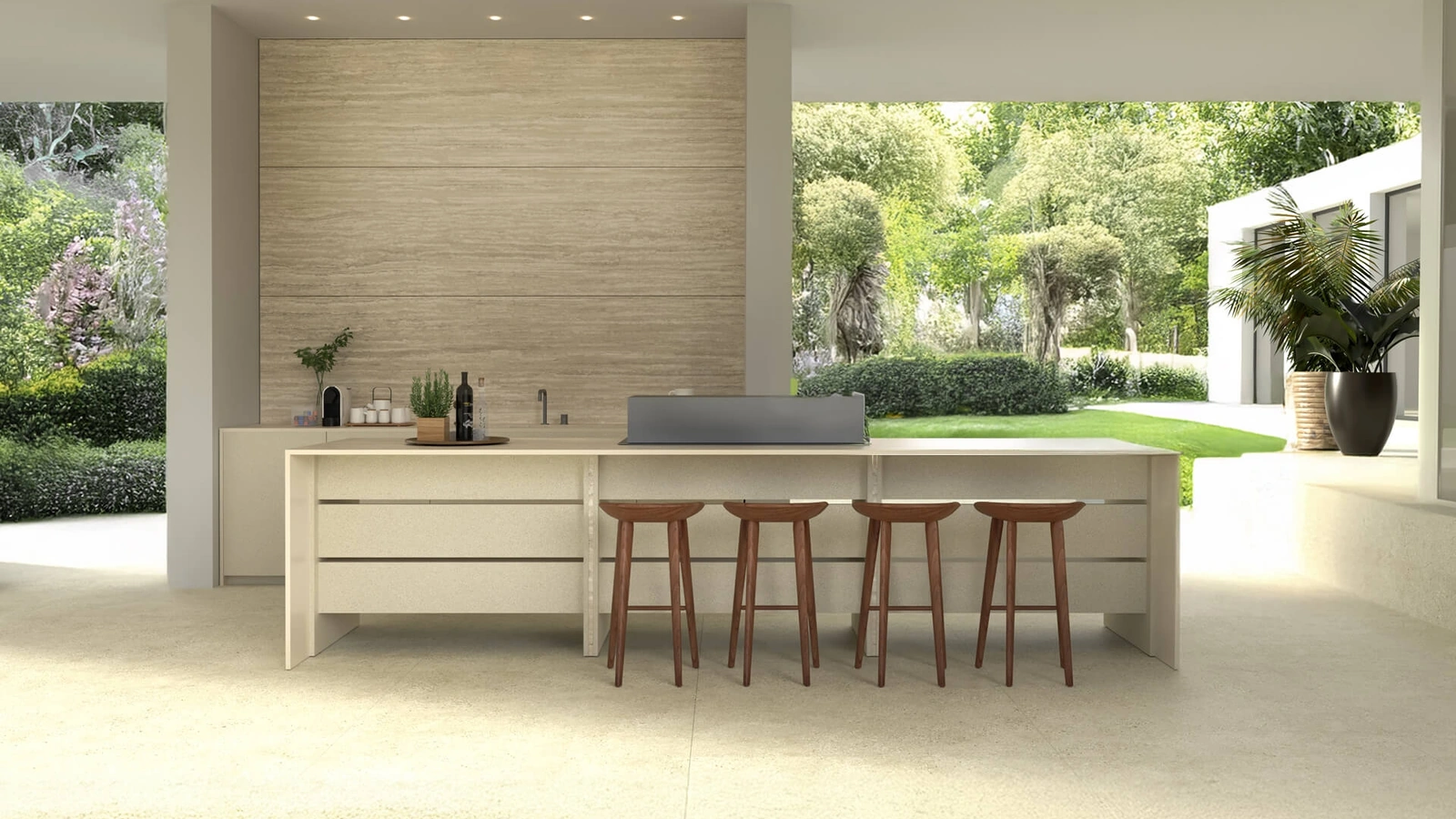 Cucina Design con isola B table + Outdoor Units di Maistri
