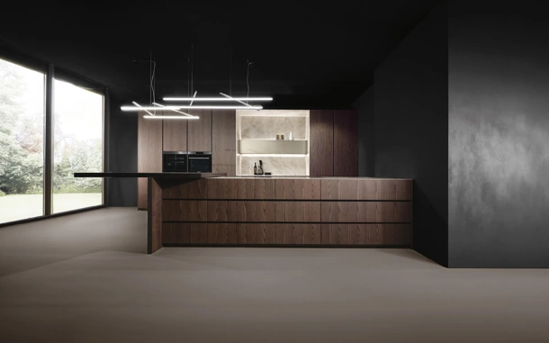 Cucina Design con penisola Giza + Altea di Maistri