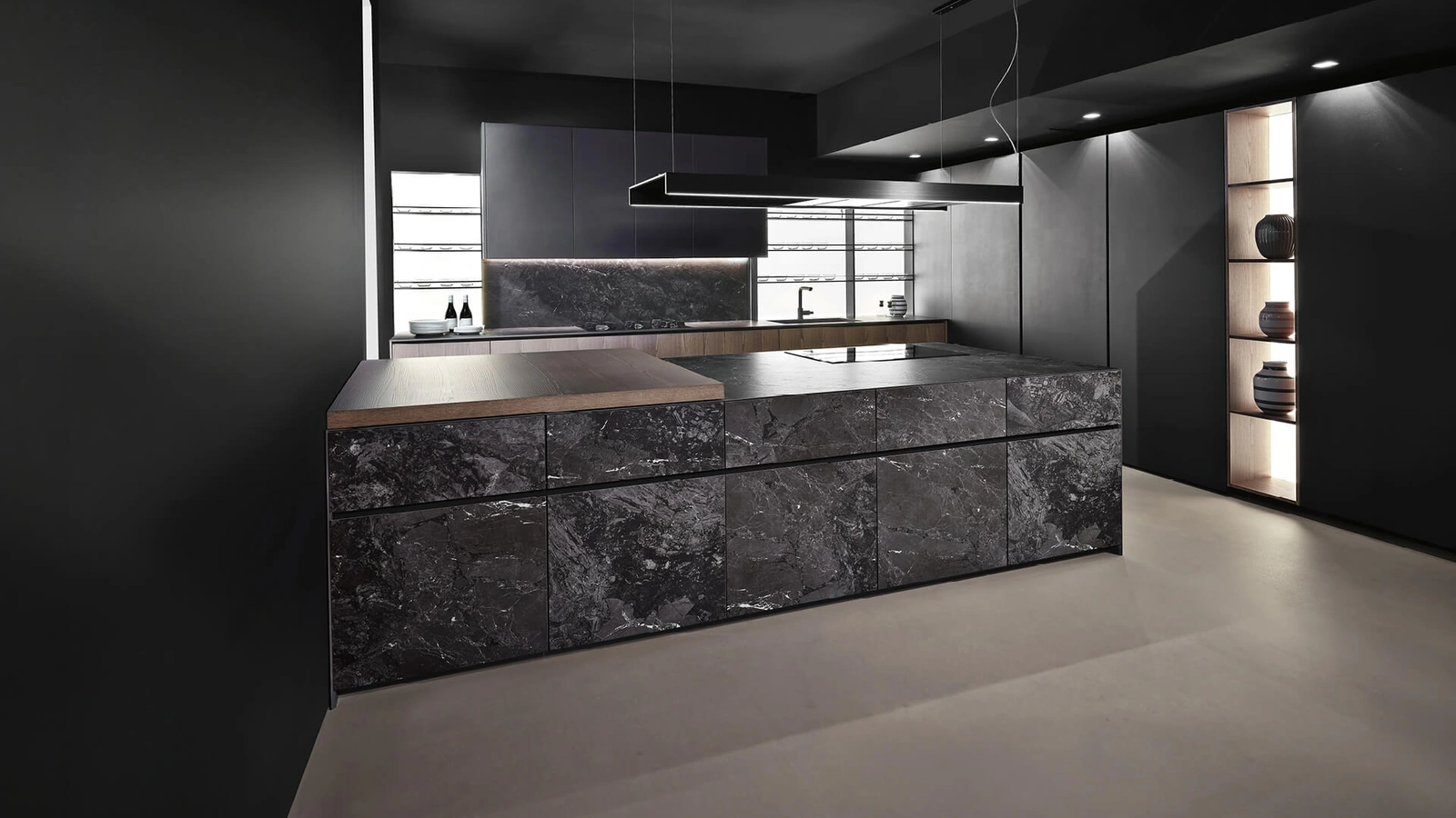 Cucina Design con penisola Giza + Arena Line di Maistri