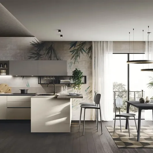 Cucina Moderna con penisola Art-Kaya 05 di Stosa