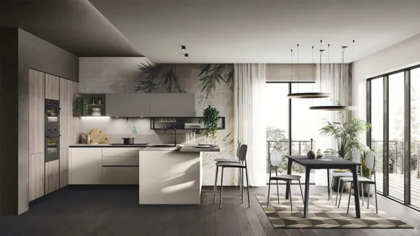 Cucina Moderna con penisola Art-Kaya 05 di Stosa
