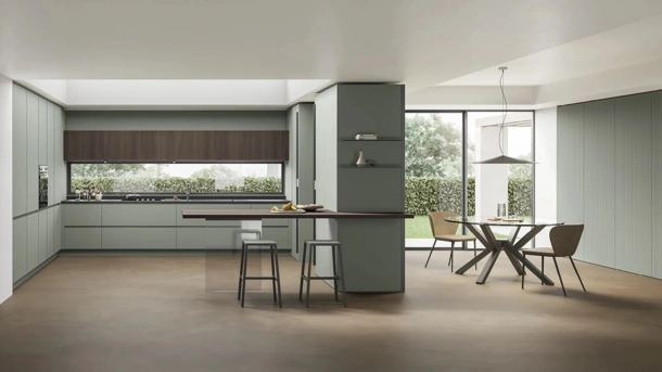 Cucina Moderna con penisola Color Trend 04 di Stosa