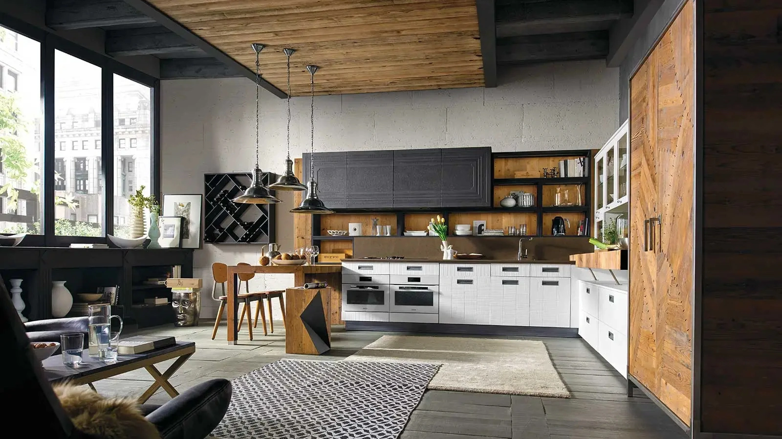 Cucina Moderna con penisola Lab 40 di Marchi