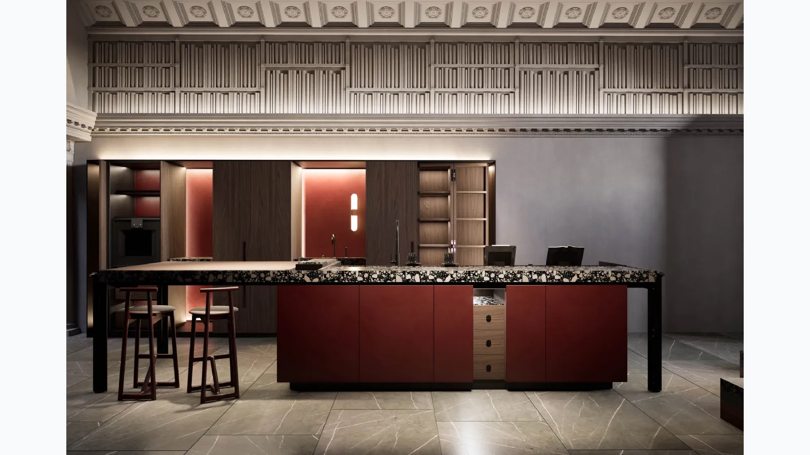 Cucina Moderna con isola Rossena di Scic