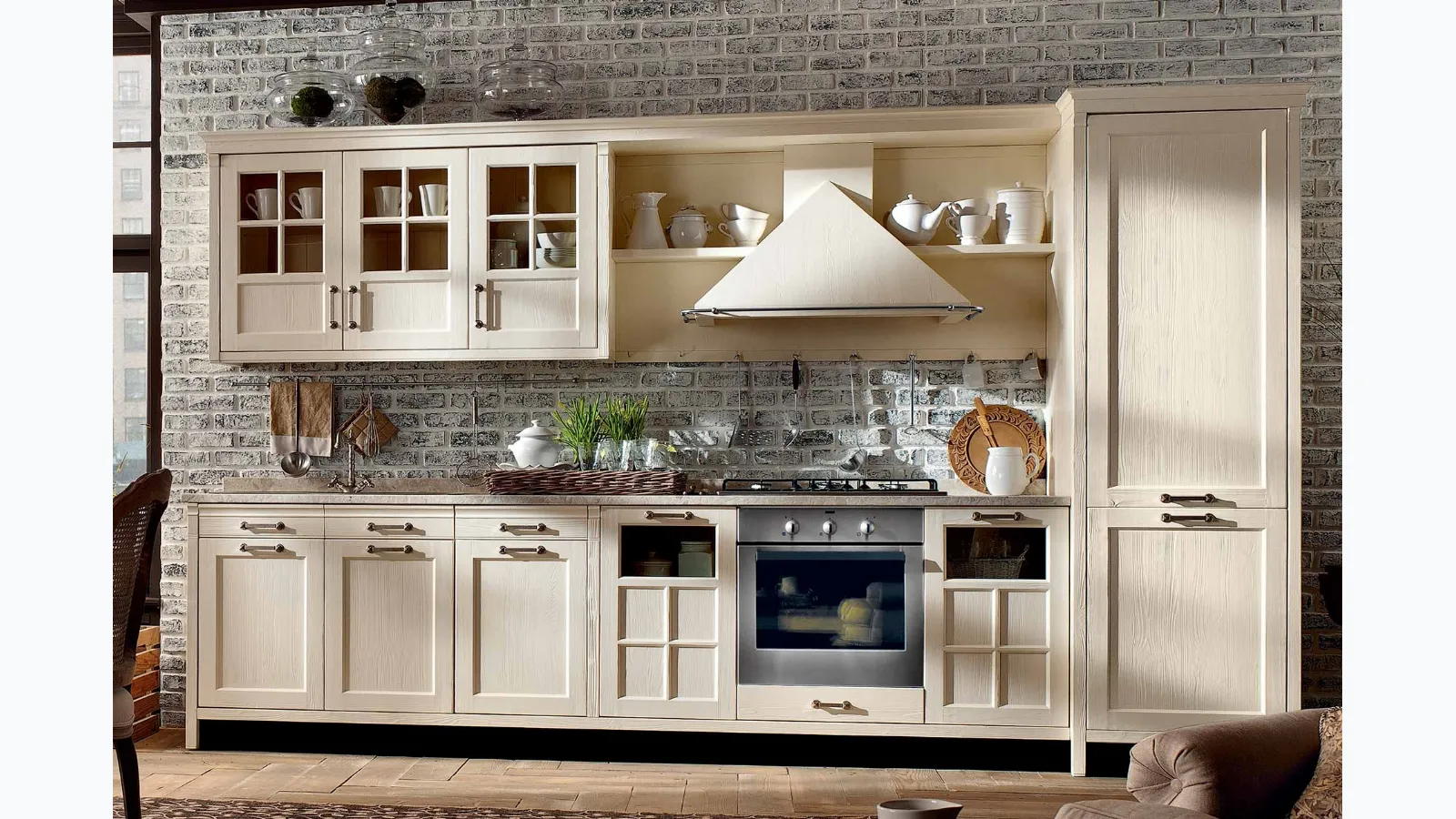 Cucina Shabby Chic lineare Kreola di Marchi