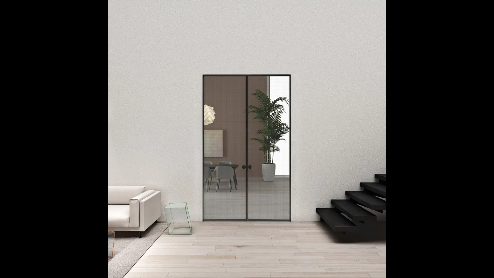 Porta per interni Aladin Double Pocket Mono di Glas Italia