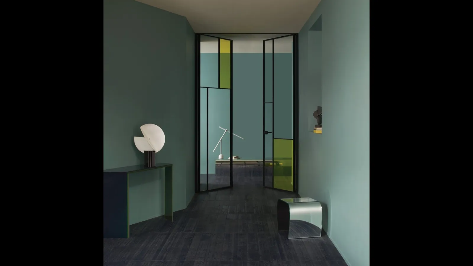 Porta per interni Sherazade Double Swing Plain Patchwork di Glas Italia