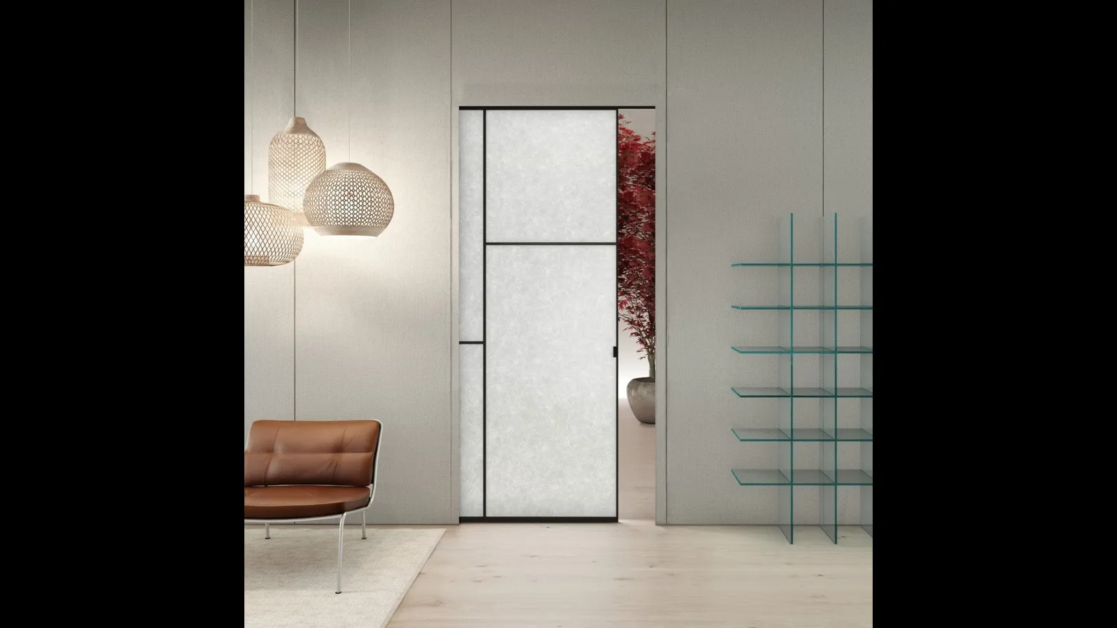 Porta per interni Sherazade Pocket Patchwork di Glas Italia