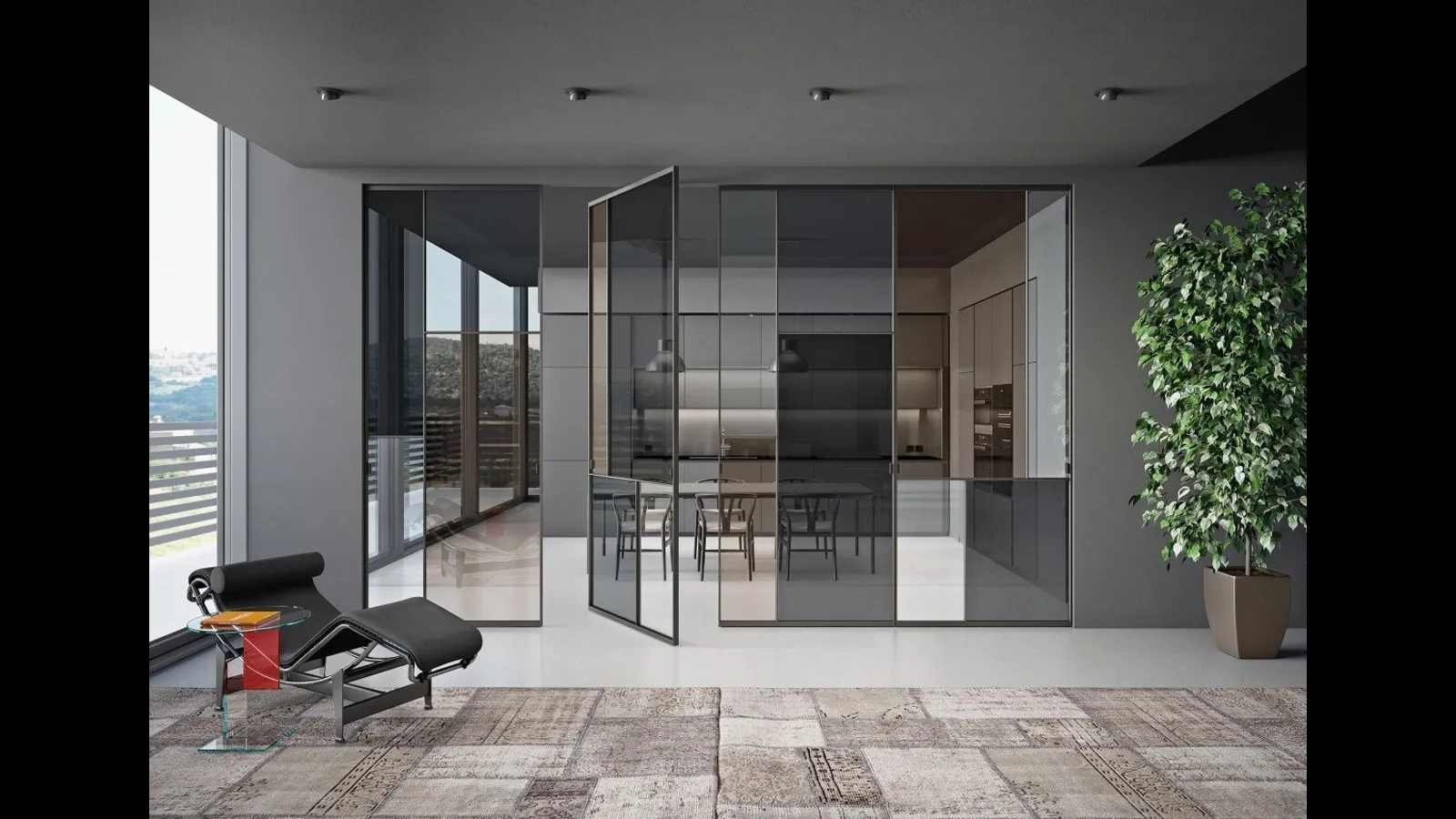 Porta per interni Sherazade Spin Patchwork di Glas Italia