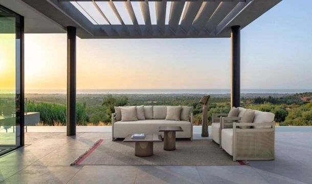 Arredo da esterno Edwin Alu in tessuto imbottito e alluminio di Talenti