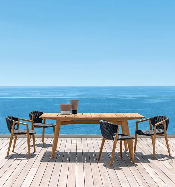 Sedia e Poltroncina Knit in corda e Teak di Ethimo