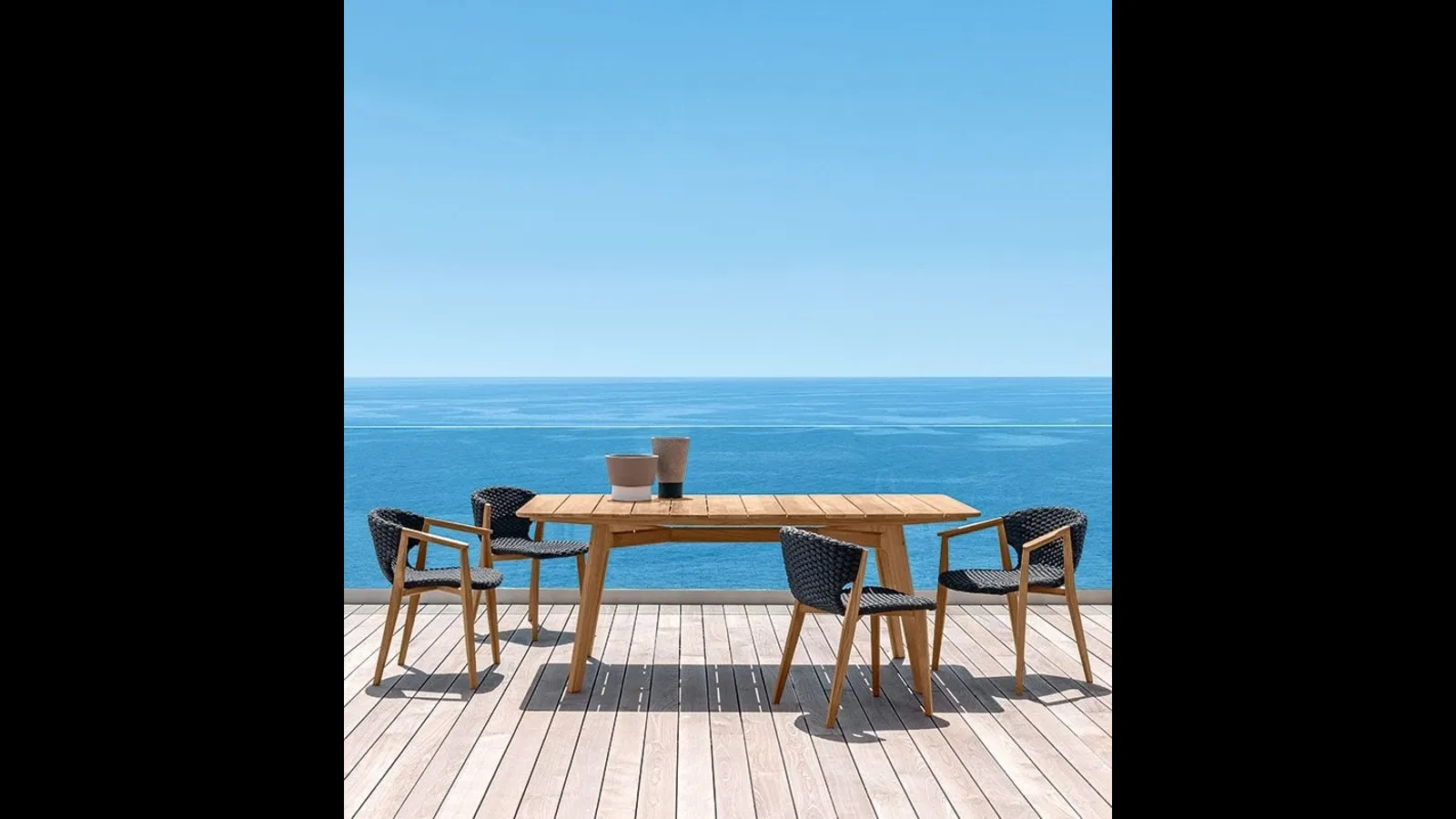 Sedia e Poltroncina Knit in corda e Teak di Ethimo