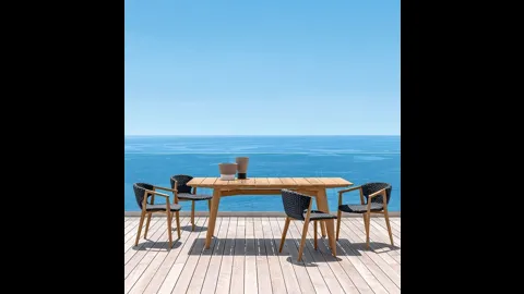 Sedia e Poltroncina Knit in corda e Teak di Ethimo