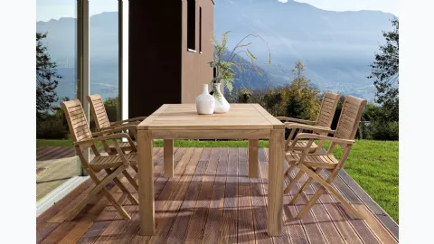 Tavolo e Sedie Maryland in teak di Bizzotto
