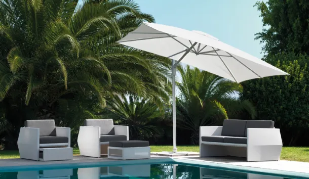 Ombrellone Parasol regolabile in altezza con base fissa Vulcano di Talenti