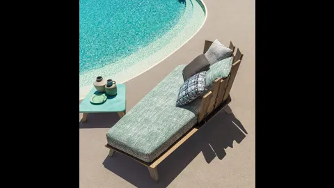 Divano Rafael in Teak e tessuto con tavolino di Ethimo