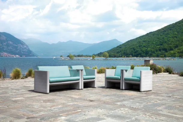 Poltroncine e divano modulari in plastica Outdoor Sunset di Pedrali