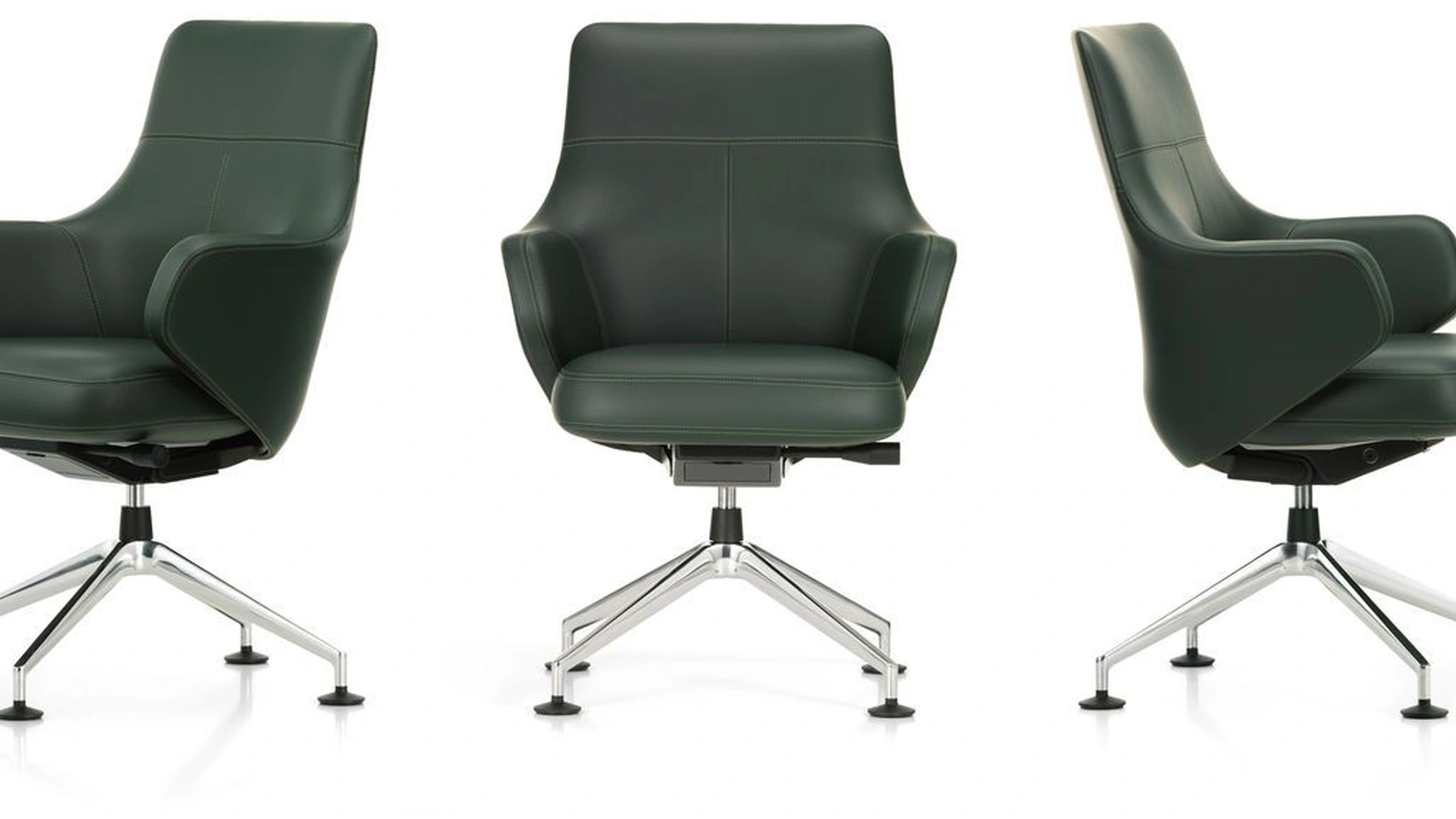 Poltrona Direzionale in pelle Grand Conference Highback di Vitra